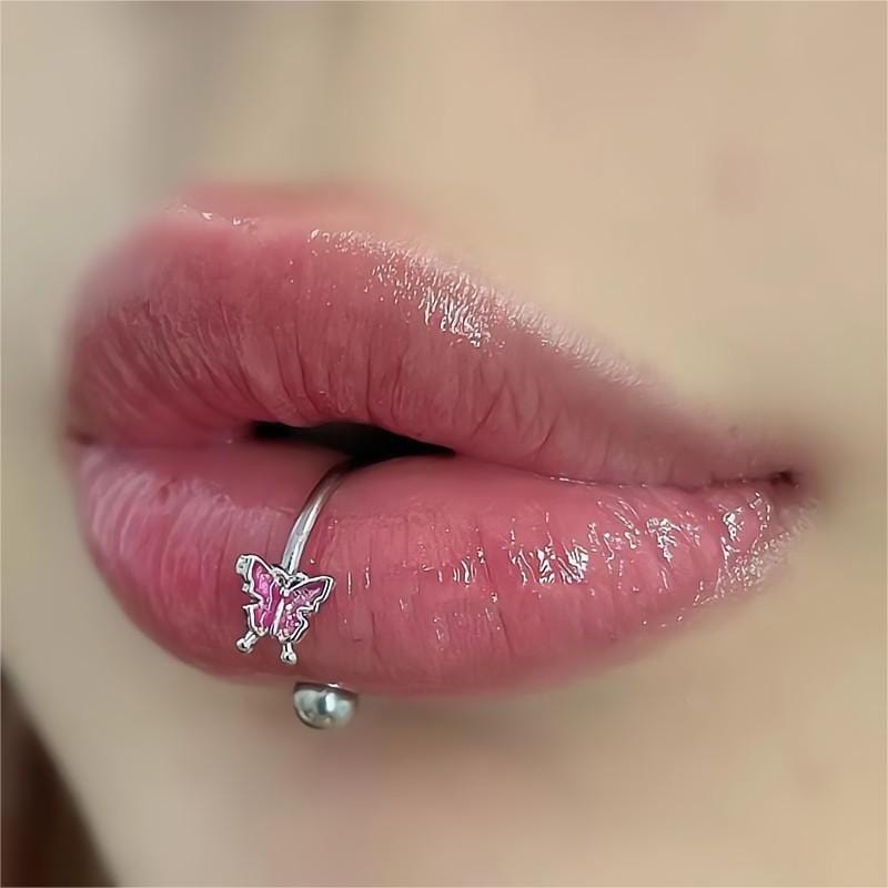 Butterfly Piercing Lip Ring GEM013