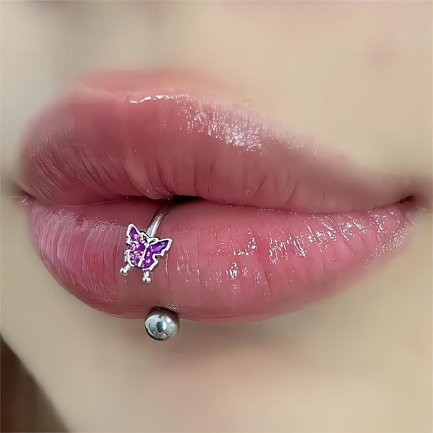 Butterfly Piercing Lip Ring GEM013