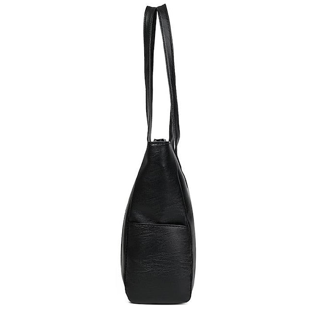 Bag Black – Leather Large Faux Women's Tote Stylish