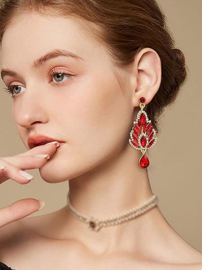 Crystal Drop Women's Earrings – Emerald Green