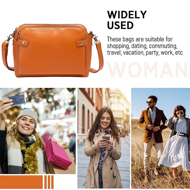 Shoulder Leather Women's Vintage Three-Layer Crossbody