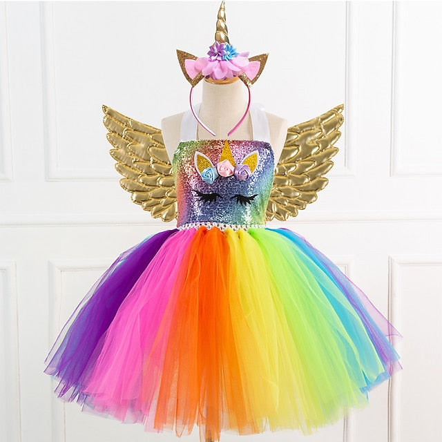 Unicorn Dress Movie Girls' Cosplay Wings Dance Headband