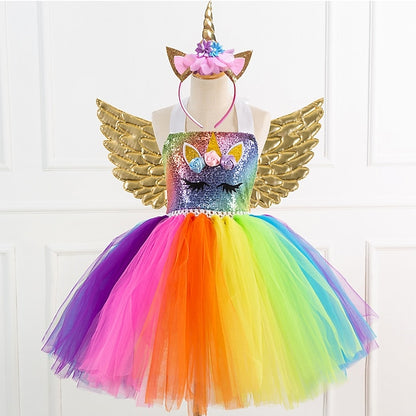 Unicorn Dress Movie Girls' Cosplay Wings Dance Headband
