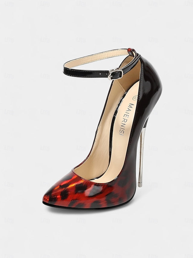 Pumps Red Stiletto Leopard Patent Women's Print Sexy –