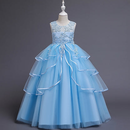 Party Color Kids Girls' Solid Sleeveless Dress