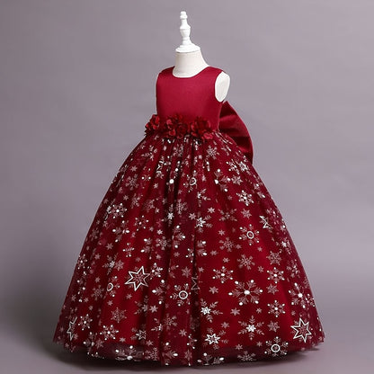 Wedding Little Dress Girls' Kids Flower A Party Line