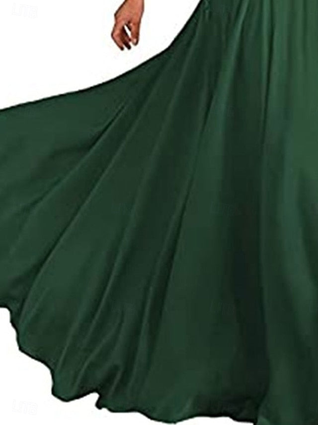 Floor Neck Elegant of Mother the Dress Simple A-Line Bride V