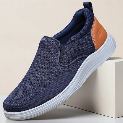 – Sneakers Breathable Navy Men's Knit Stretch Slip-On