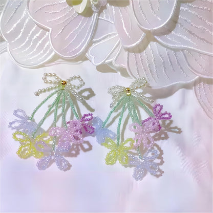 Tulip To Butterfly Beaded Earrings