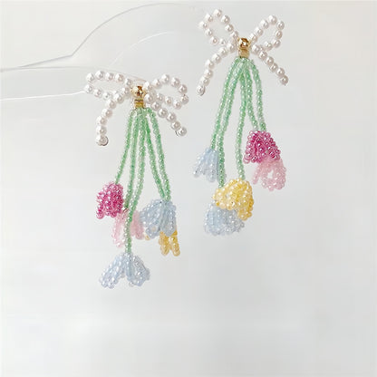 Tulip To Butterfly Beaded Earrings