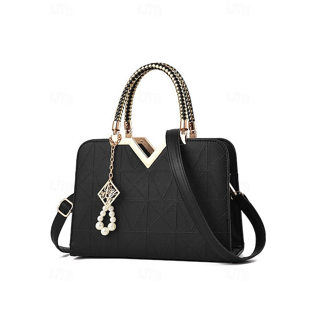 Handbag Faux with Elegant – Women's Pendant Pearl Leather