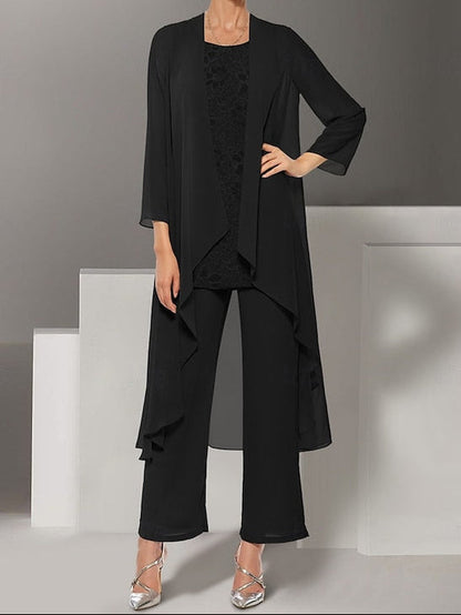 Dress 3 the Piece of Elegant Beach Pantsuit Wedding Bride Mother