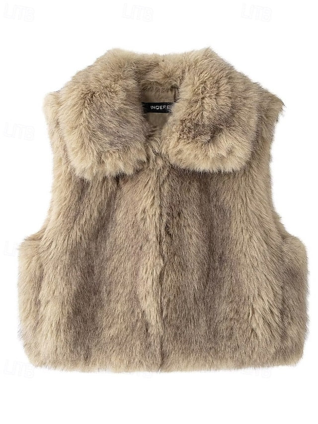 Coat Comfortable Vest Faux Fur Leathers Furs Women's
