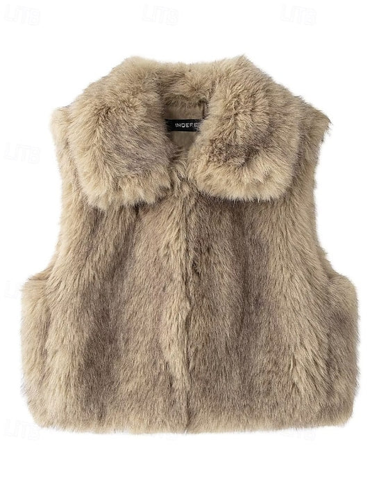 Coat Comfortable Vest Faux Fur Leathers Furs Women's