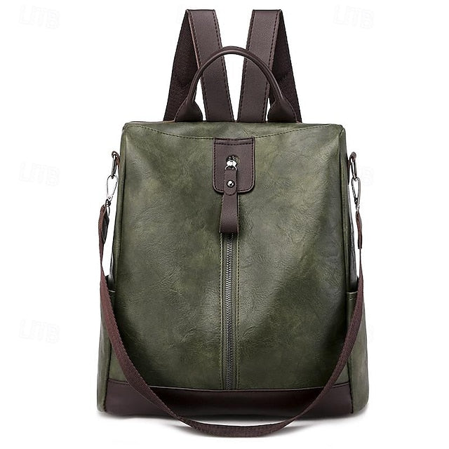 Convertible Backpack Faux Leather Caramel Purse Women's