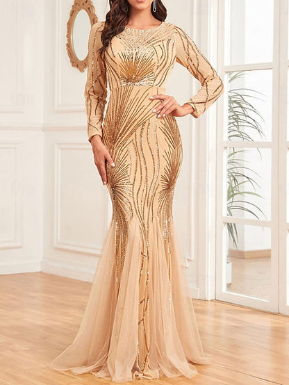 Dress Party the Floor of Elegant Crew Mother Neck Bride