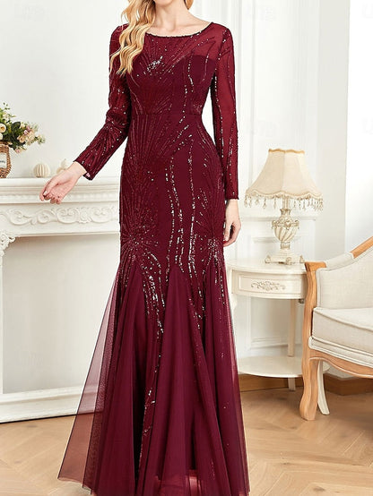 Party Crew the Floor Neck Mother of Dress Elegant Bride