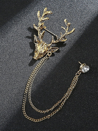 Men's with Lapel Pin Christmas Brooch Deer