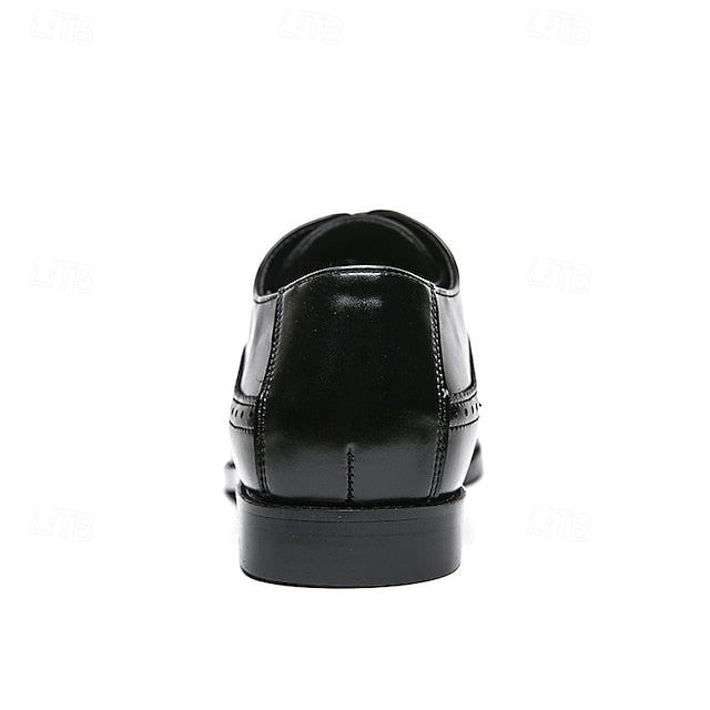 Leather Shoes Oxford Brown Faux Brogue Men's – Classic