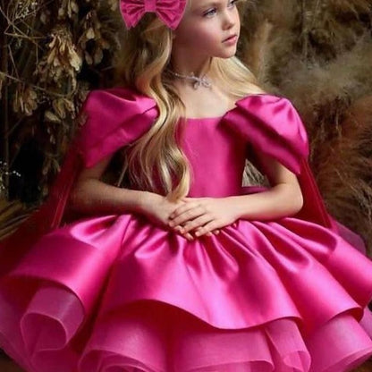 Girls' Kids Dress Girl Flower Solid Color Party