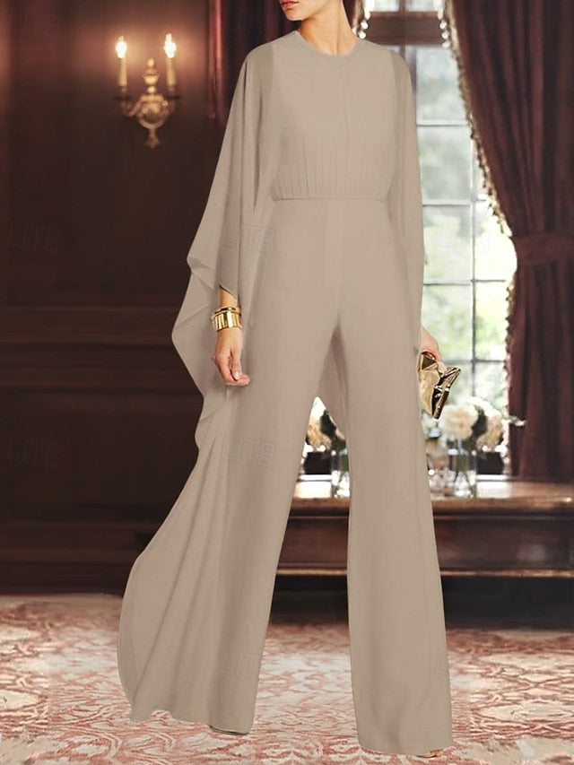 Dress of Elegant Jumpsuit Bride Cape Mother the Simple