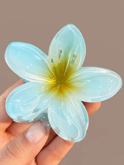 6PCS Hair Tropical Resin – Clips Plumeria Hawaiian Flower