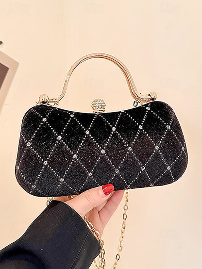Velvet Accents Women's Purse Evening with Quilted - Diamond
