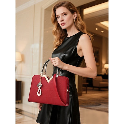 Handbag Faux with Elegant – Women's Pendant Pearl Leather