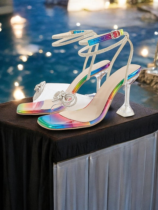 Rainbow High Colorful - Bow with Crystal Clear Detail Heel Heels