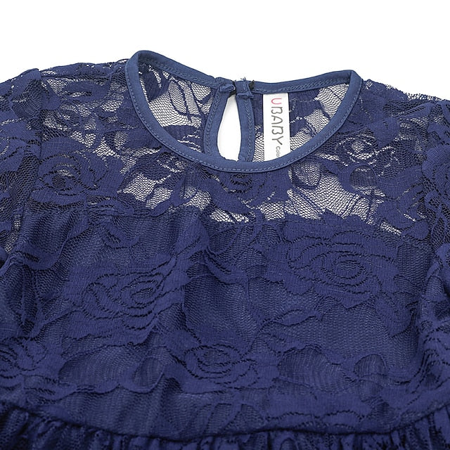 Girls' Flower Kids Solid Long Colored Girl Dress