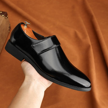 Leather Loafers Shoes Brown Slip-On Business Men's