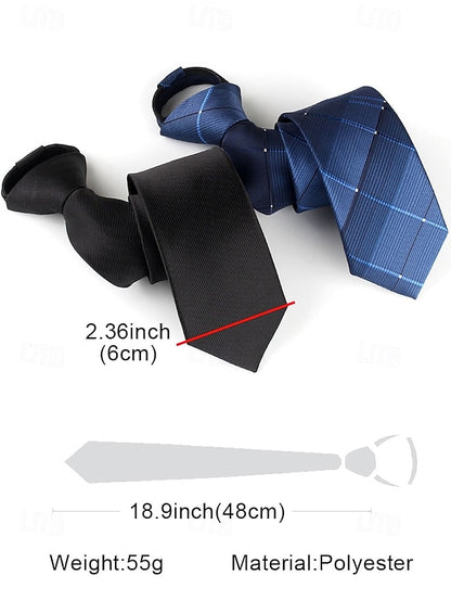 and Narrow Stripes Ties Men's Zip Classic Pre-Tied -