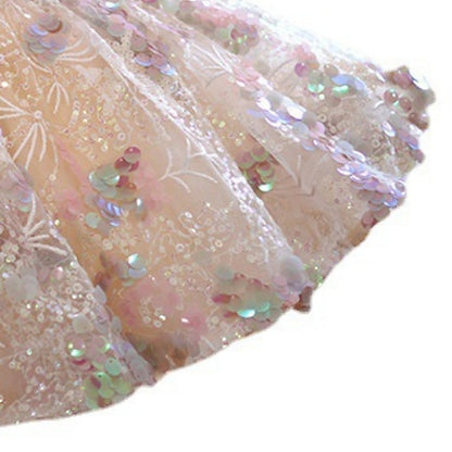 Solid Girls' Short Sleeve Party Color Kids Dress