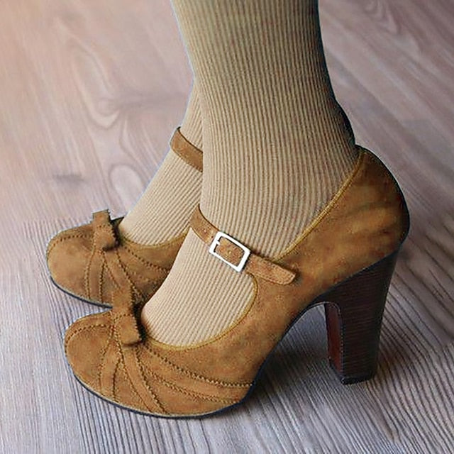 Bow and Women's Black Heels with Suede Detail Red Mary Jane