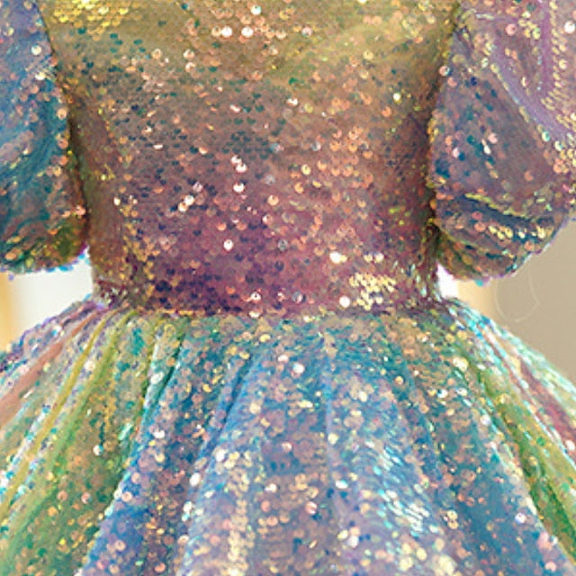 Short Summer Sleeve Girls' Dress Wedding Spring 3D colour