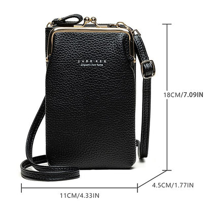 Bag Gold Women's Faux with Frame Leather Black Crossbody