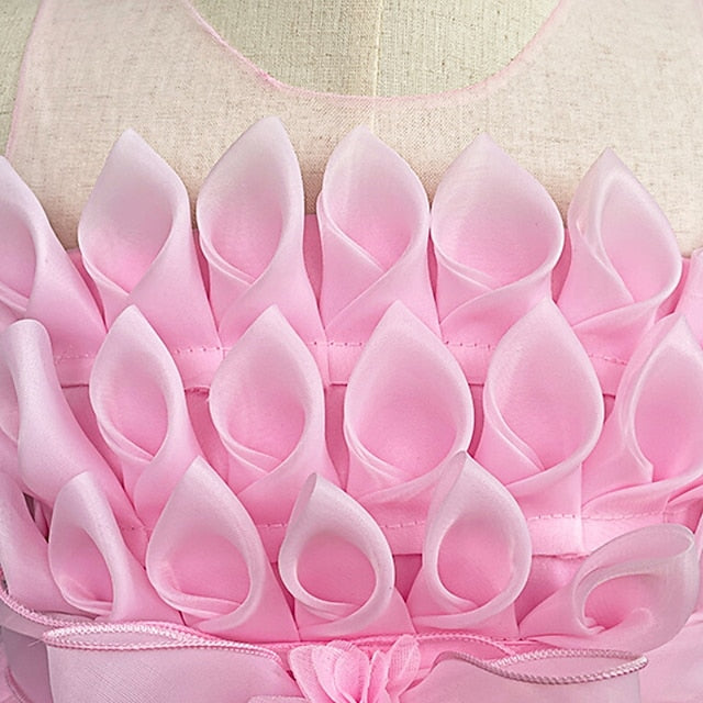 Kids Girl Solid Colored Dress Girls' Flower