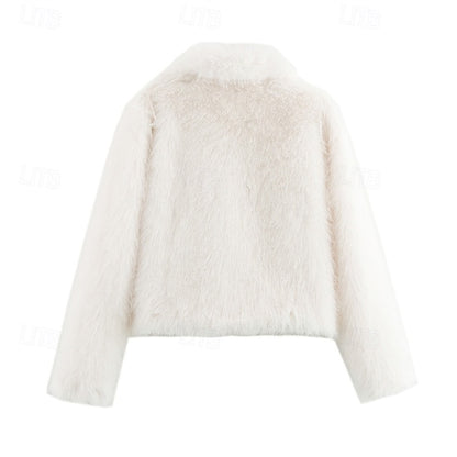 Women's Comfortable Buttons Furs Faux Warm Coat Fur