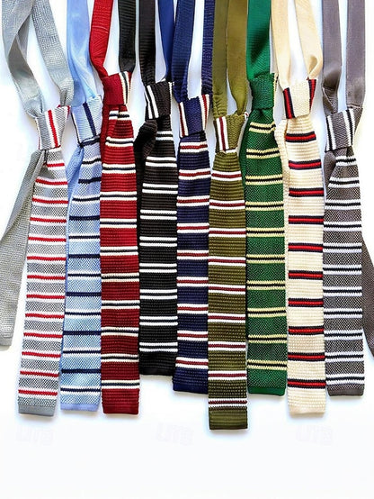 Men's Neck Stripe Woven Stylish Christmas Tie - Knit