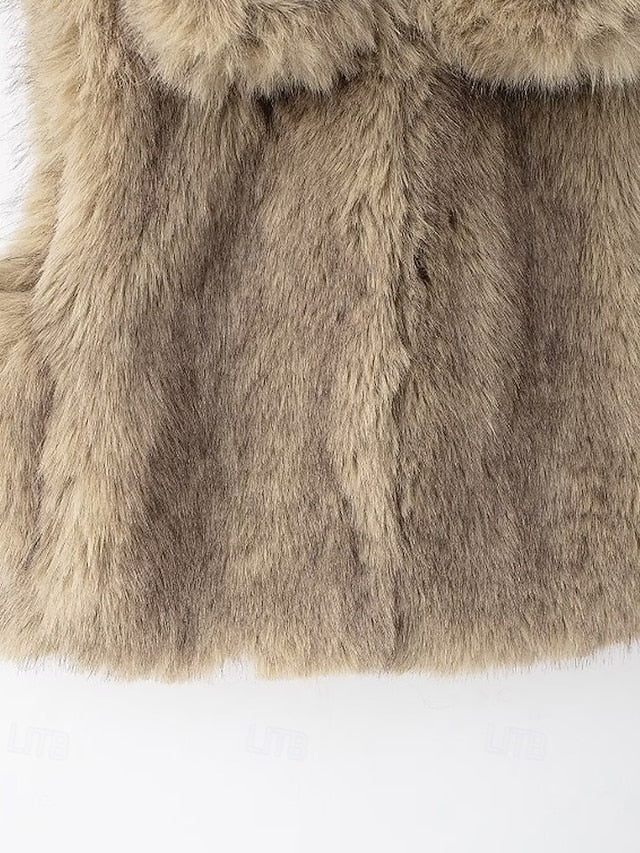 Coat Comfortable Vest Faux Fur Leathers Furs Women's