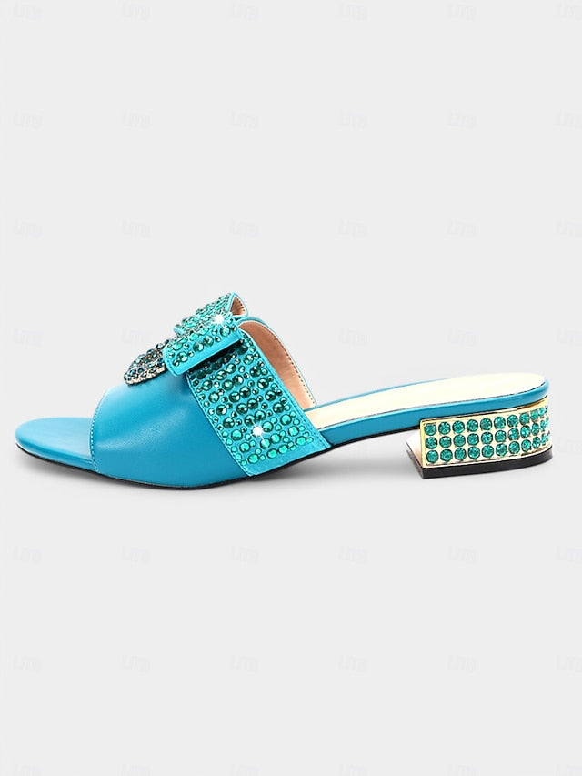 – Rhinestone with Matching Sandals Bow Clutch Flat Gold