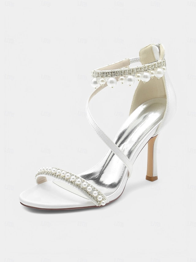 Satin Party Ankle Chic – Strap Pink Pointed-Toe Heels