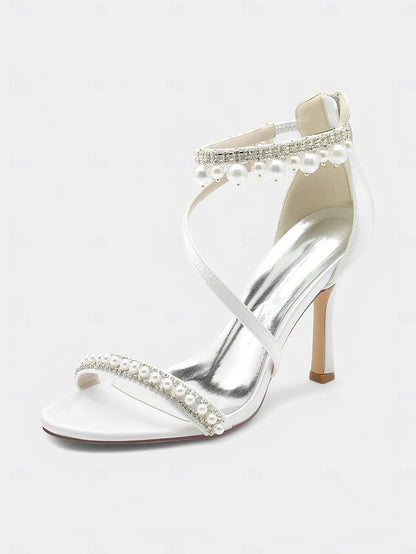 Satin Party Ankle Chic – Strap Pink Pointed-Toe Heels