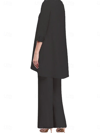 3 Elegant Neck Dress of Mother Vintage Piece Crew Bride the