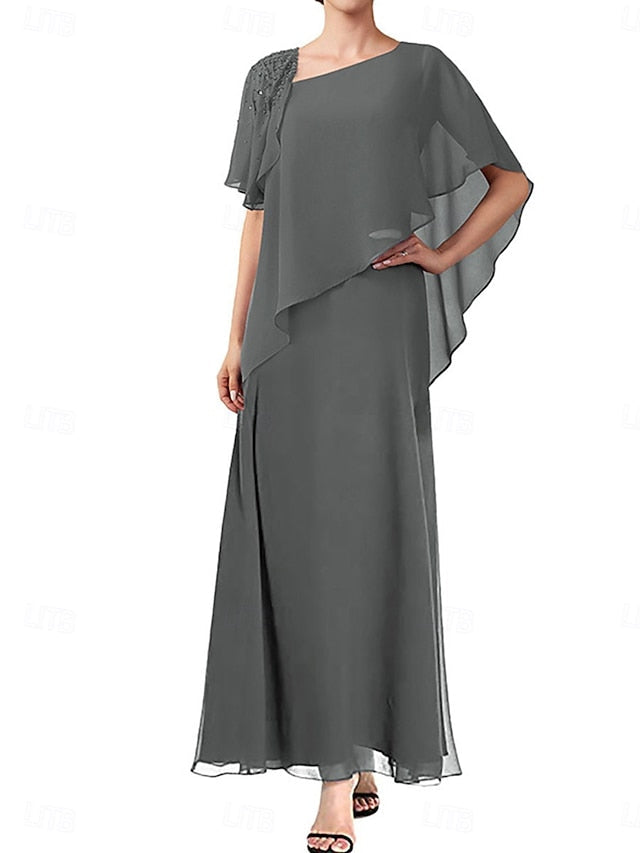the Simple Elegant Bride of Dress A-Line Neck Square Mother