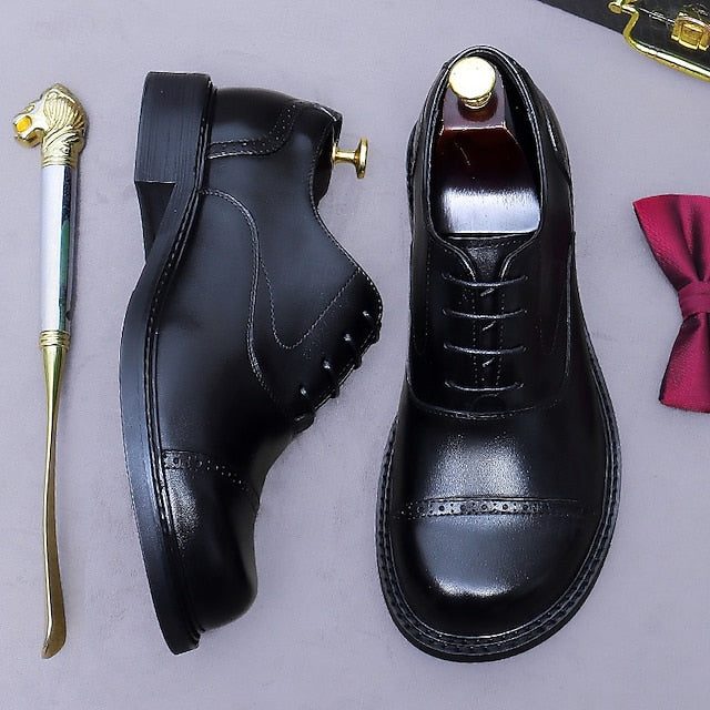 Oxford First Shoes- Genuine Cap Men's Leather Toe