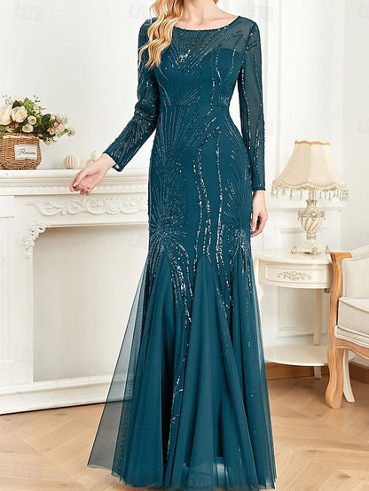 Party Crew the Floor Neck Mother of Dress Elegant Bride