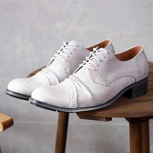 Men's Vintage Shoes Leather Oxford Genuine – Brogue