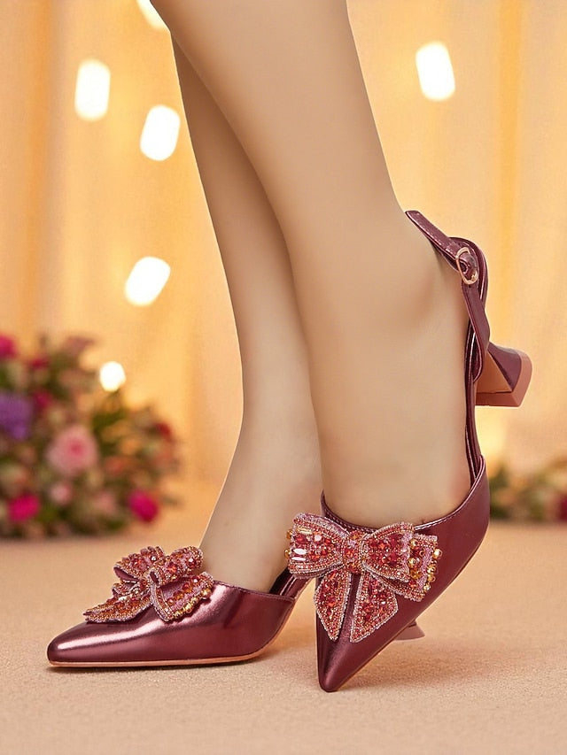 Metallic Women's Gold Pumps Pointed Slingback - High Toe