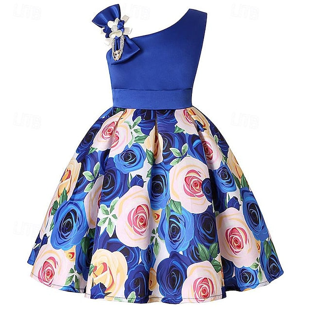Dress 3D Girls' Sleeveless Easter Summer Party Flower